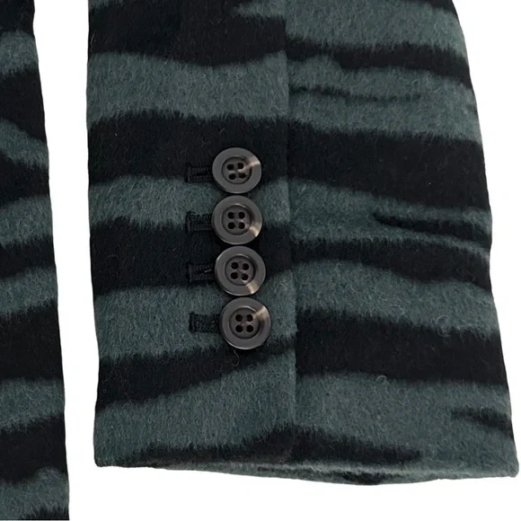 NWT Ann Taylor Zebra Print Long Double Breasted Wool Blend Blazer Size 6 - Picture 9 of 14